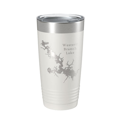 Western Branch Lake Reservoir Map Tumbler Travel Mug Insulated Laser Engraved Coffee Cup Suffolk Virginia 20 oz-7