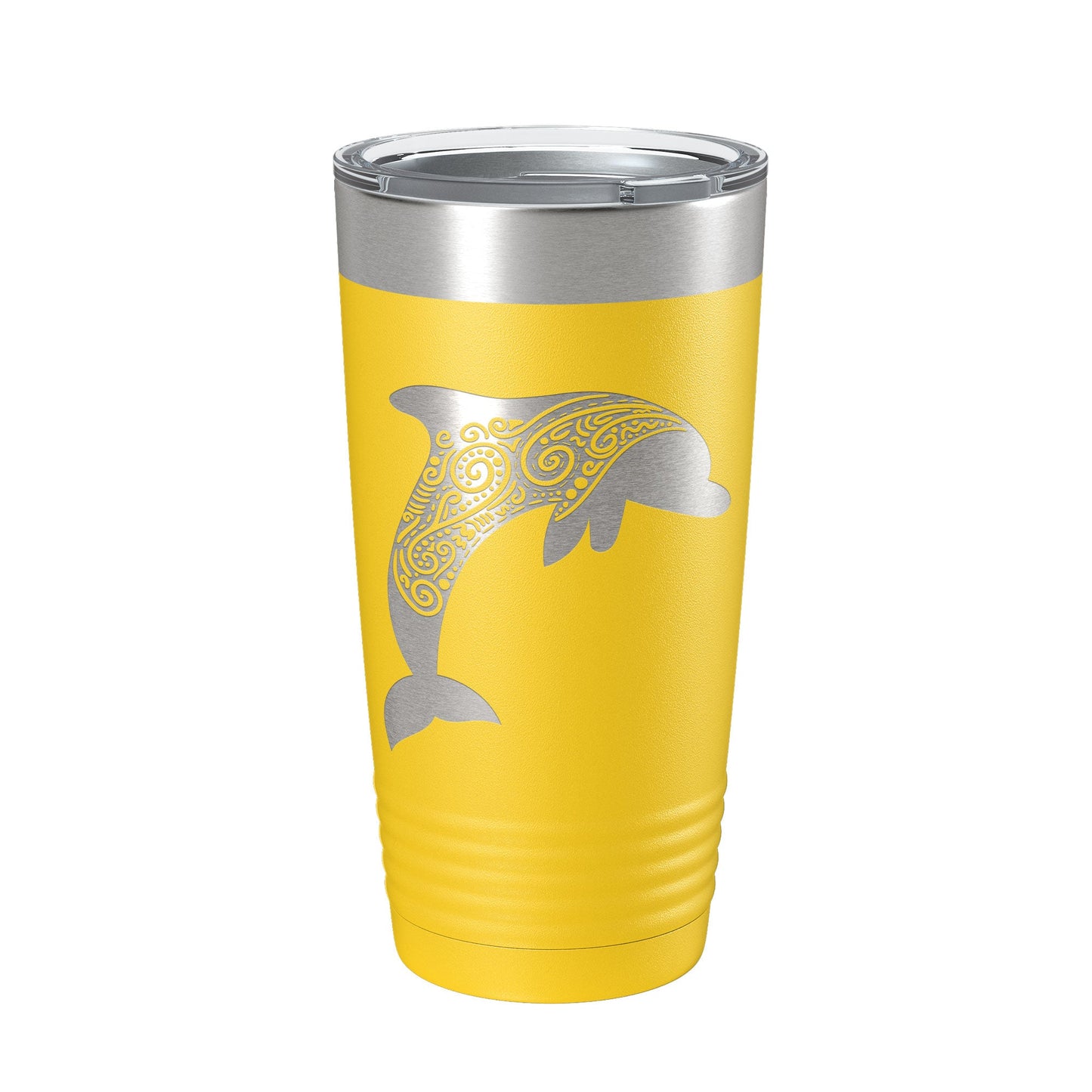 Dolphin Zentangle Tumbler Travel Mug Insulated Laser Engraved Coffee Cup Dolphin Mandala Gift Pattern Design 20 oz-19