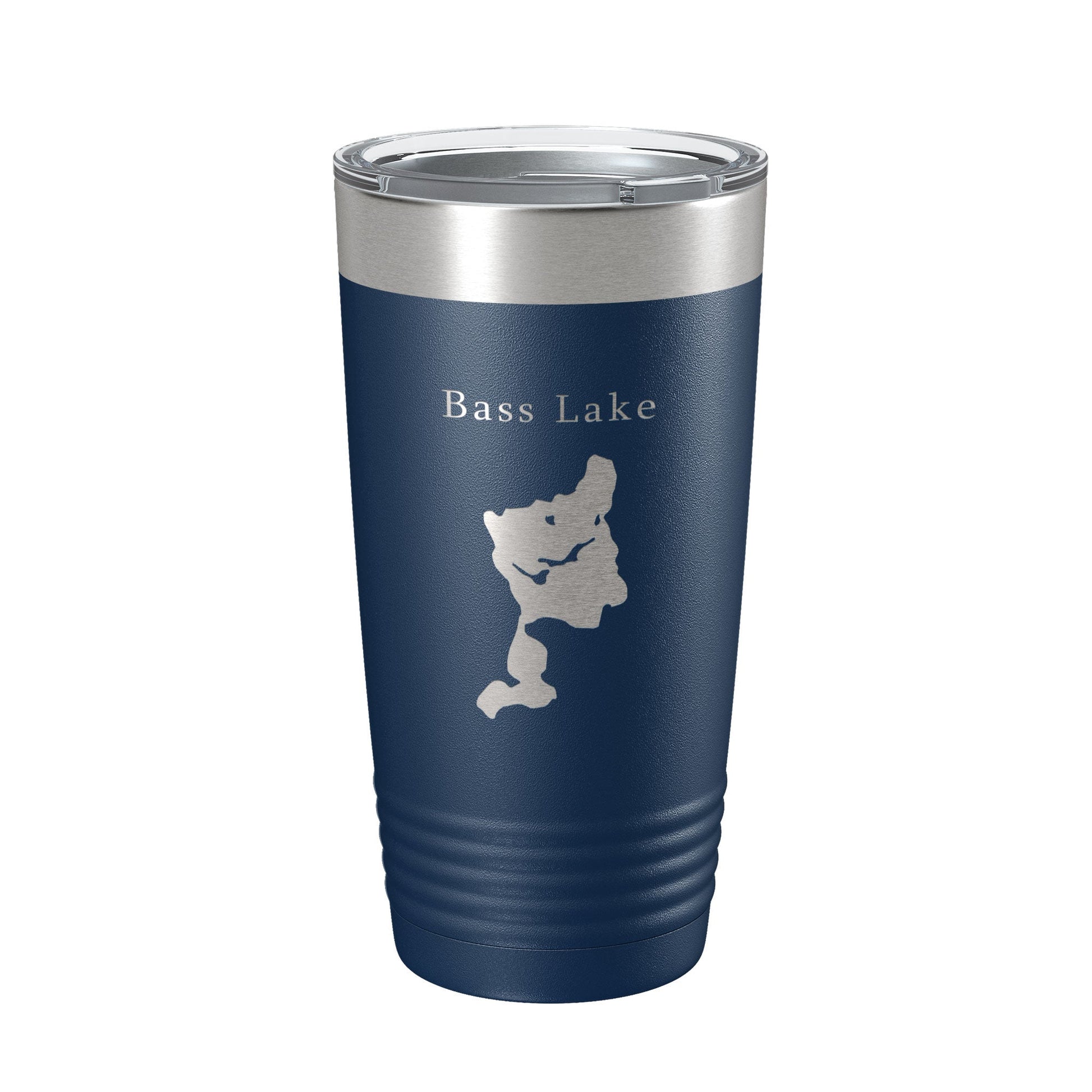 Bass Lake Map Tumbler Travel Mug Insulated Laser Engraved Coffee Cup Grand Traverse County Michigan 20 oz-2