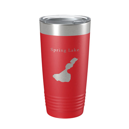 Spring Lake Map Tumbler Travel Mug Insulated Laser Engraved Coffee Cup Wisconsin Waukesha County Town of Mukwonago 20 oz-10