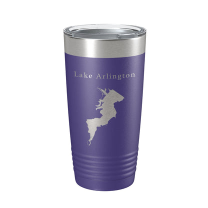 Lake Arlington Map Tumbler Travel Mug Insulated Laser Engraved Coffee Cup Texas 20 oz-15