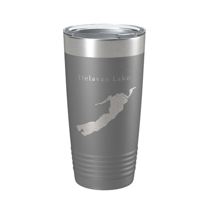 Delavan Lake Map Tumbler Travel Mug Insulated Laser Engraved Coffee Cup Wisconsin 20 oz-16