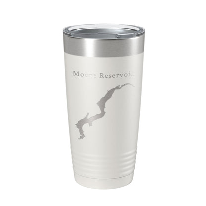 Moore Reservoir Tumbler Lake Map Travel Mug Insulated Laser Engraved Coffee Cup New Hampshire Vermont 20 oz-1