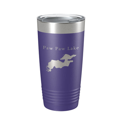 Paw Paw Lake Map Tumbler Travel Mug Insulated Laser Engraved Coffee Cup Michigan 20 oz-15