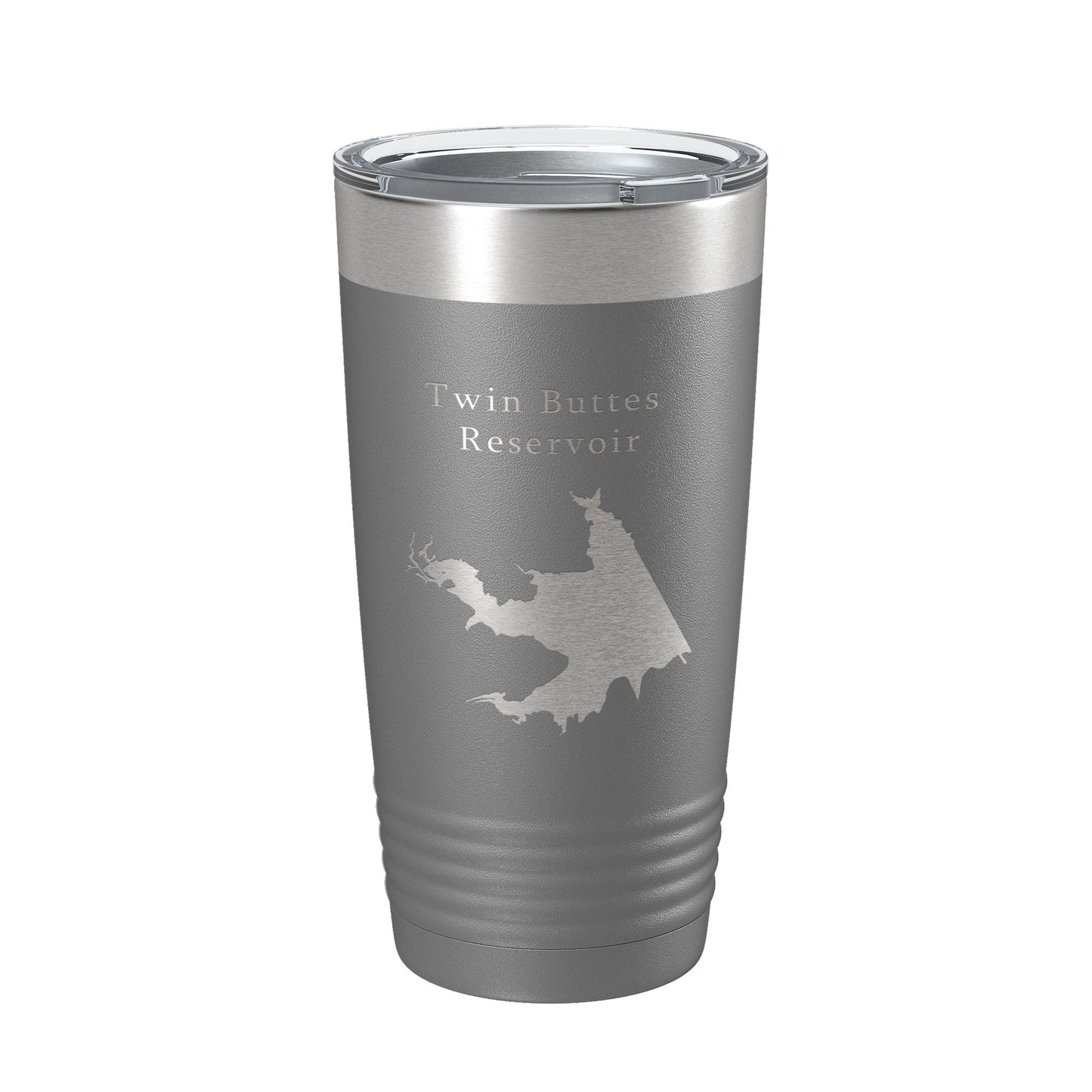 Twin Buttes Reservoir Tumbler Lake Map Travel Mug Insulated Laser Engraved Coffee Cup Texas 20 oz-16