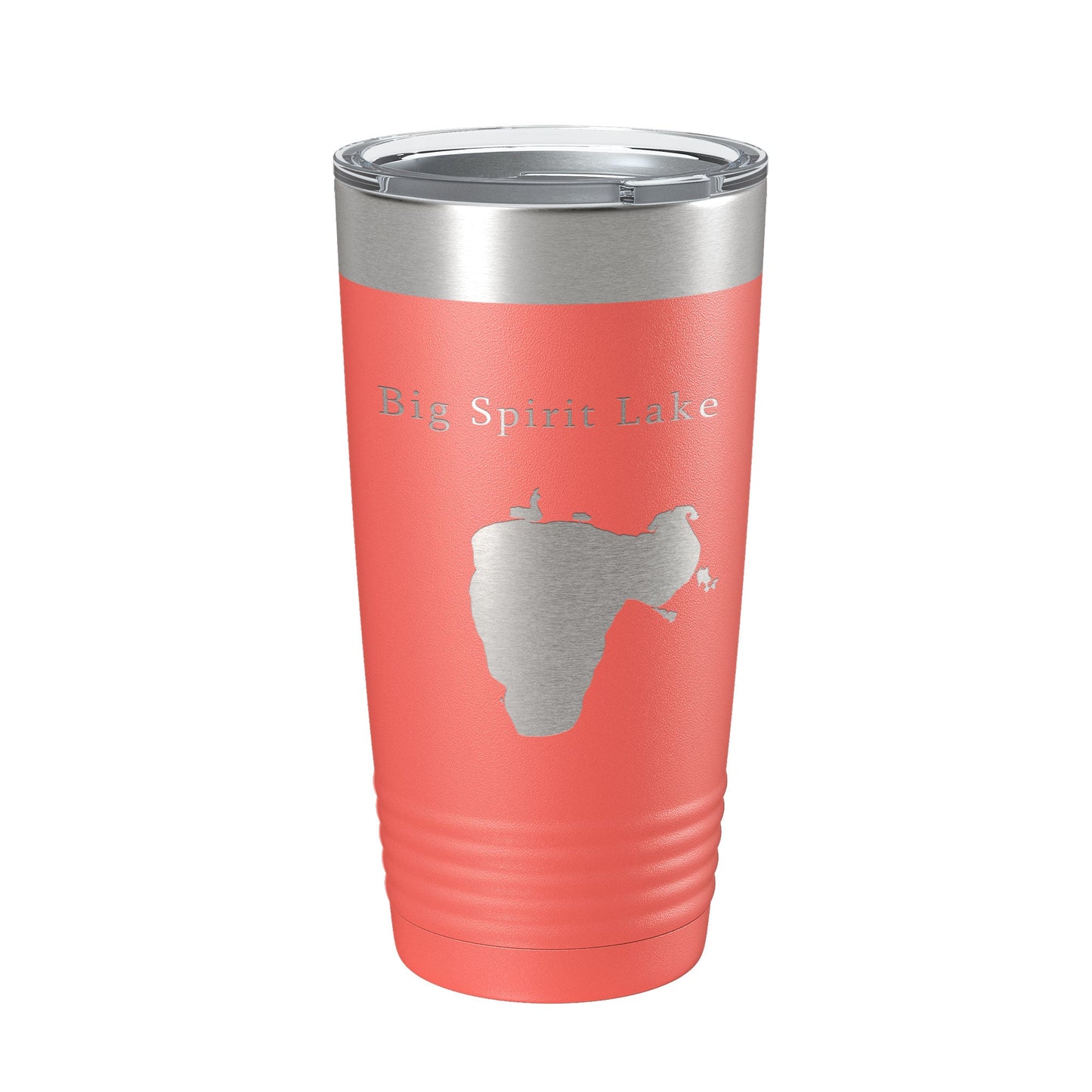 Big Spirit Lake Map Tumbler Travel Mug Insulated Laser Engraved Coffee Cup Iowa Minnesota 20 oz-20