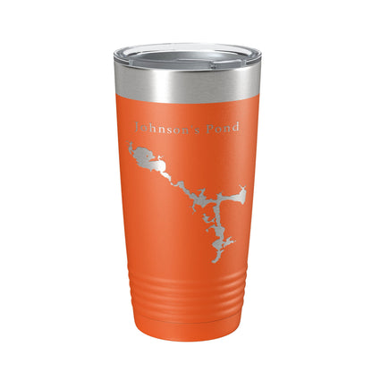 Johnson's Pond Tumbler Lake Map Travel Mug Insulated Laser Engraved Coffee Cup Rhode Island 20 oz-17