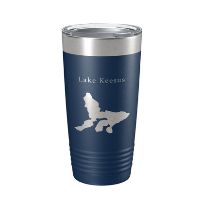 Lake Keesus Map Tumbler Travel Mug Insulated Laser Engraved Coffee Cup Wisconsin 20 oz-2