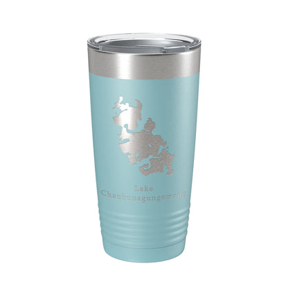Lake Chaubunagungamaug Map Tumbler Travel Mug Insulated Laser Engraved Coffee Cup Massachusetts 20 oz-13