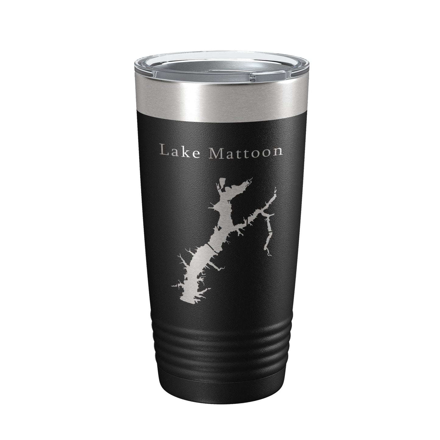 Lake Mattoon Map Tumbler Travel Mug Insulated Laser Engraved Coffee Cup Illinois 20 oz-0