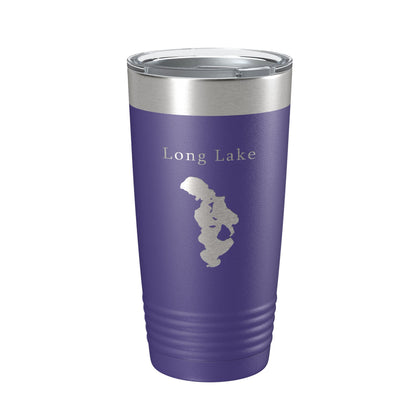 Long Lake Map Tumbler Travel Mug Insulated Laser Engraved Coffee Cup Grand Traverse County Michigan 20 oz-15