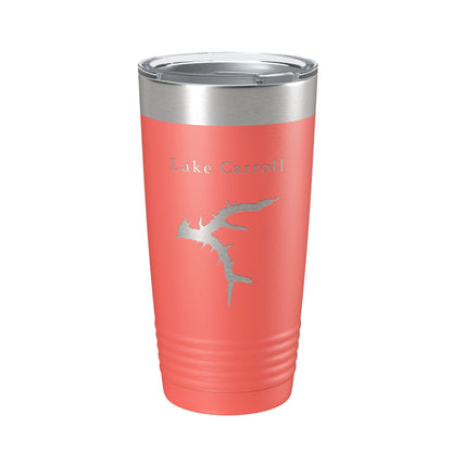 Lake Carroll Map Tumbler Travel Mug Insulated Laser Engraved Coffee Cup Illinois 20 oz-20