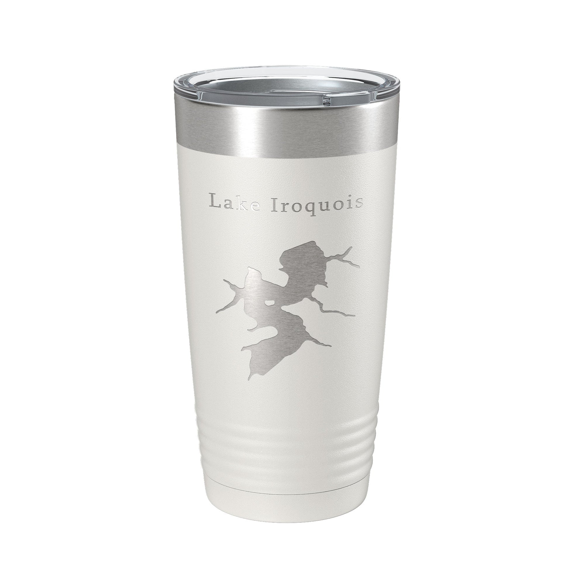 Lake Iroquois Map Tumbler Travel Mug Insulated Laser Engraved Coffee Cup Illinois 20 oz-1