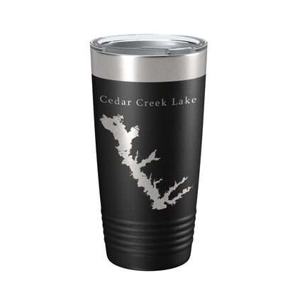 Cedar Creek Lake Reservoir Map Tumbler Travel Mug Insulated Laser Engraved Coffee Cup Texas 20 oz-5