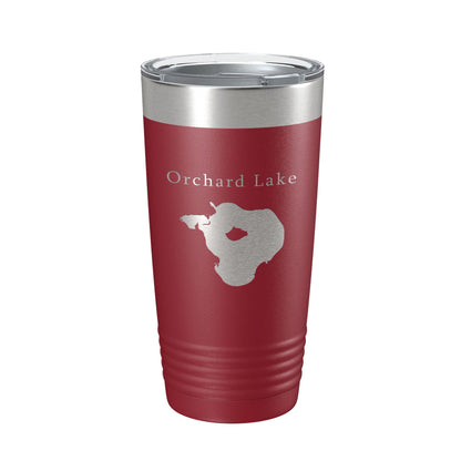 Orchard Lake Map Tumbler Travel Mug Insulated Laser Engraved Coffee Cup Michigan 20 oz-18