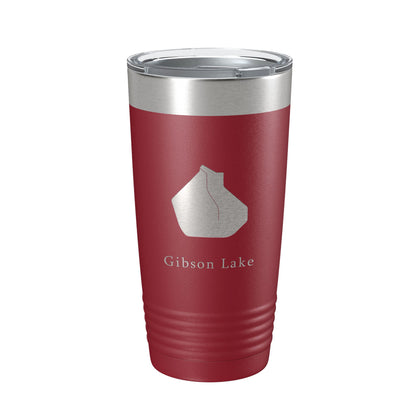 Gibson Lake Map Tumbler Travel Mug Insulated Laser Engraved Coffee Cup Indiana 20 oz-18