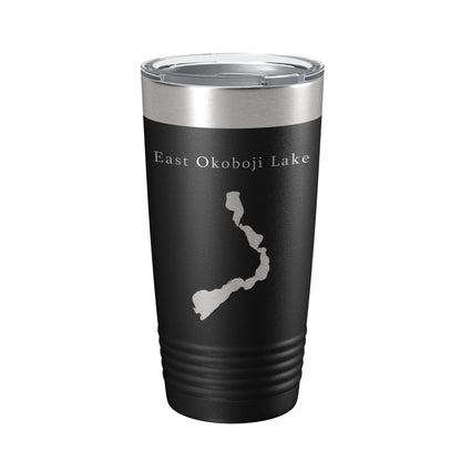 East Okoboji Lake Map Tumbler Travel Mug Insulated Laser Engraved Coffee Cup Iowa 20 oz-0