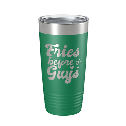 Fries Before Guys Tumbler Funny Galentine's Day Travel Mug Valentine's Single Insulated Laser Engraved Coffee Cup Retro 20 oz-9