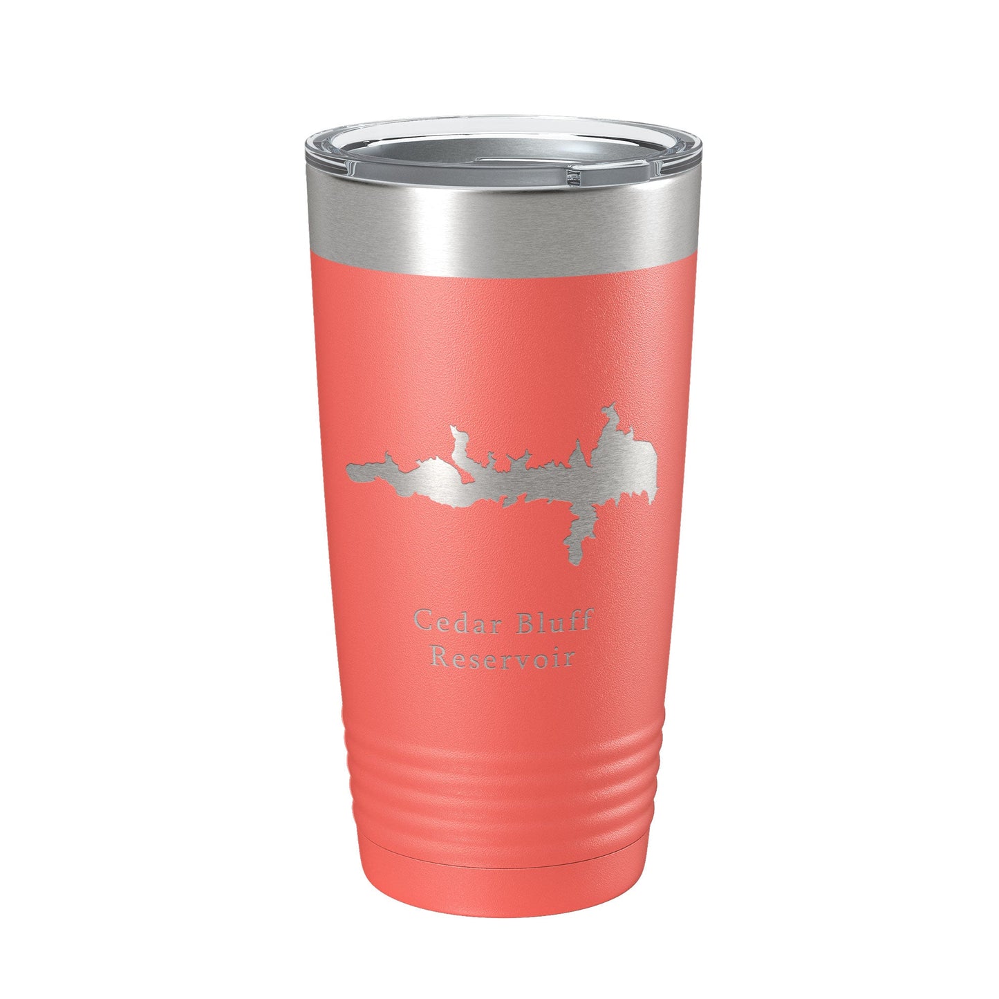 Cedar Bluff Reservoir Tumbler Lake Map Travel Mug Insulated Laser Engraved Coffee Cup Kansas 20 oz-20