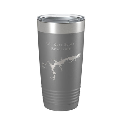 W. Kerr Scott Reservoir Tumbler Lake Map Travel Mug Insulated Laser Engraved Coffee Cup North Carolina 20 oz-16