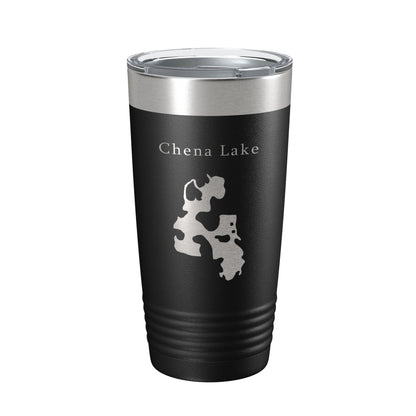Chena Lake Map Tumbler Travel Mug Insulated Laser Engraved Coffee Cup Alaska 20 oz-0