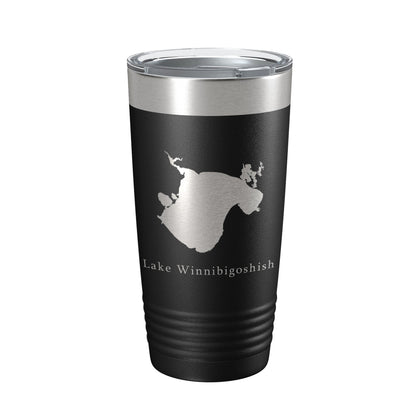 Lake Winnibigoshish Map Tumbler Travel Mug Insulated Laser Engraved Coffee Cup Minnesota 20 oz-0
