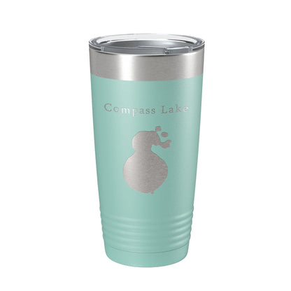 Compass Lake Map Tumbler Travel Mug Insulated Laser Engraved Coffee Cup Florida 20 oz-12
