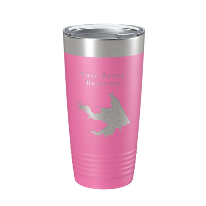 Twin Buttes Reservoir Tumbler Lake Map Travel Mug Insulated Laser Engraved Coffee Cup Texas 20 oz-11
