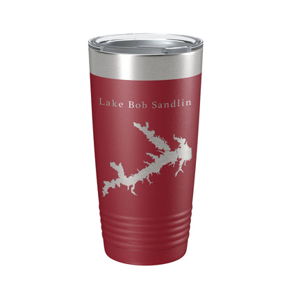 Lake Bob Sandlin Map Tumbler Travel Mug Insulated Laser Engraved Coffee Cup Monticello Reservoir Texas 20 oz-18
