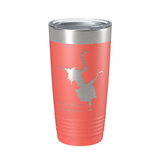 Wild Horse Reservoir Tumbler Lake Map Travel Mug Insulated Laser Engraved Coffee Cup Nevada 20 oz-20