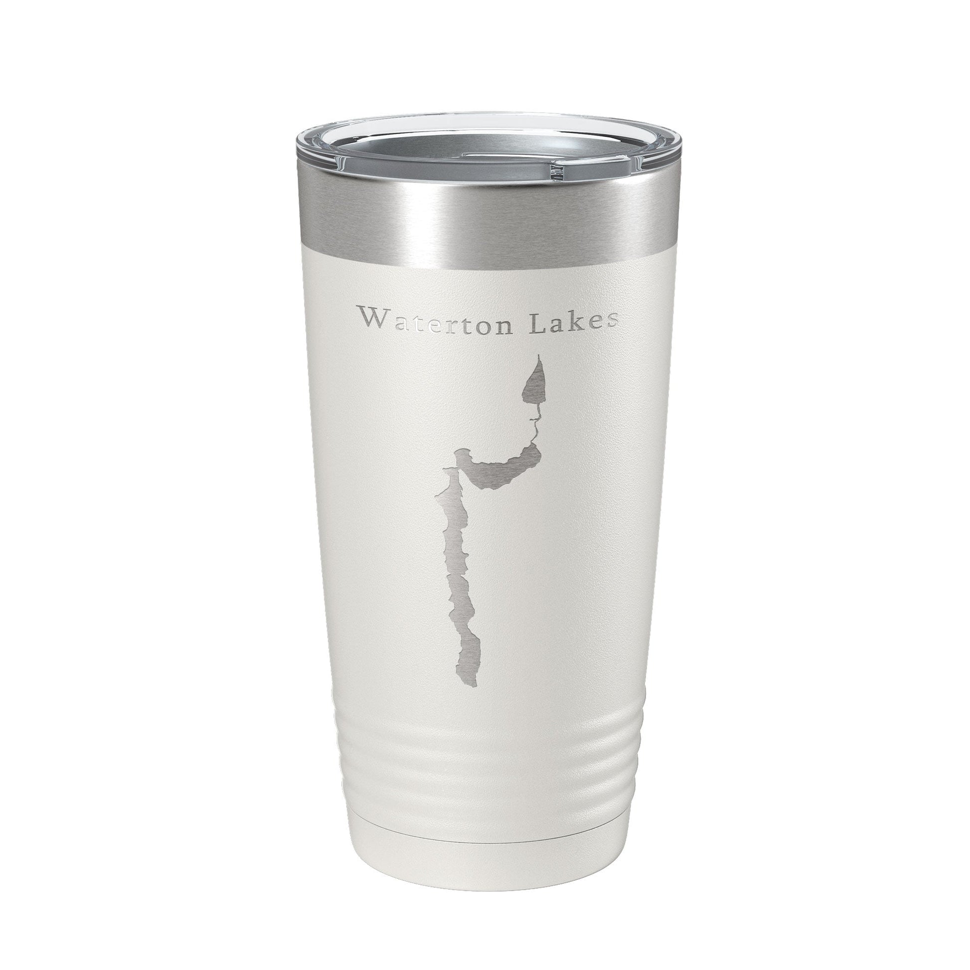 Waterton Lakes Upper Middle Lower Map Tumbler Travel Mug Insulated Laser Engraved Coffee Cup Montana Alberta 20 oz-1