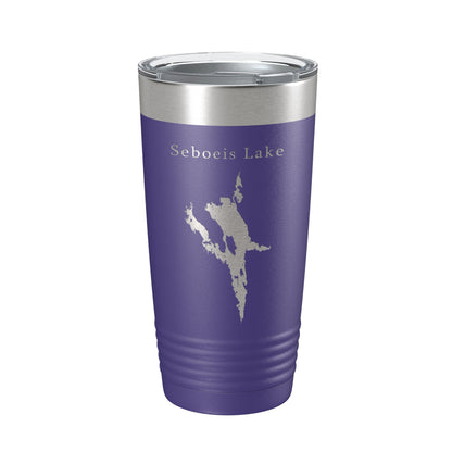 Seboeis Lake Map Tumbler Travel Mug Insulated Laser Engraved Coffee Cup Maine 20 oz-15