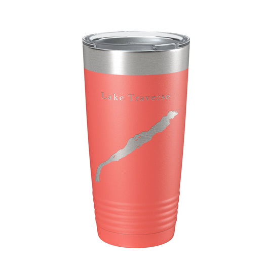 Lake Traverse Map Tumbler Travel Mug Insulated Laser Engraved Coffee Cup South Dakota Minnesota 20 oz-20
