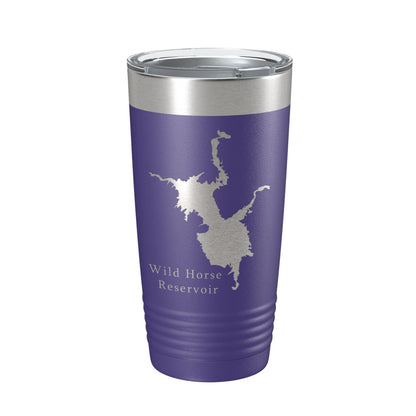Wild Horse Reservoir Tumbler Lake Map Travel Mug Insulated Laser Engraved Coffee Cup Nevada 20 oz-15