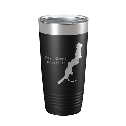 Deer Creek Reservoir Tumbler Lake Map Travel Mug Insulated Laser Engraved Coffee Cup Utah 20 oz-5