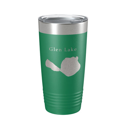 Big & Little Glen Lakes Map Tumbler Travel Mug Insulated Laser Engraved Coffee Cup Michigan 20 oz-9