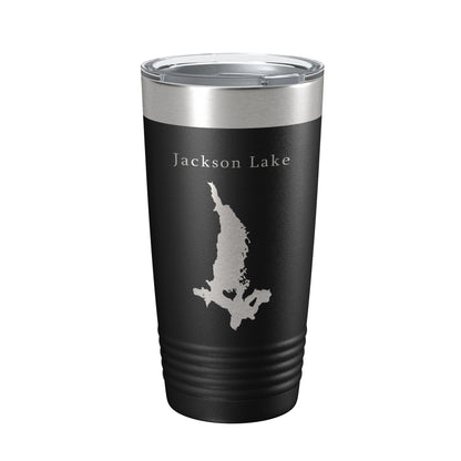 Jackson Lake Map Tumbler Travel Mug Insulated Laser Engraved Coffee Cup Grand Teton Wyoming 20 oz-5