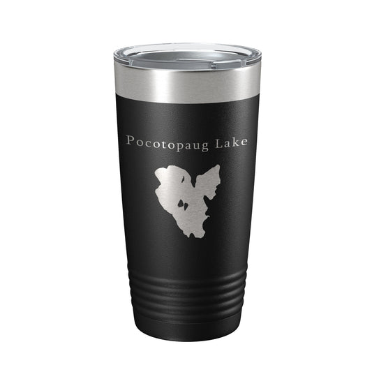 Pocotopaug Lake Map Tumbler Travel Mug Insulated Laser Engraved Coffee Cup Connecticut 20 oz-0