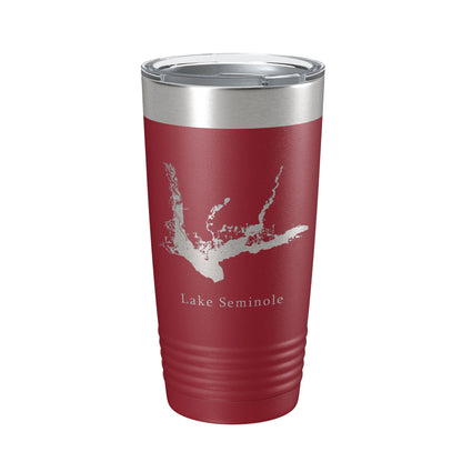 Lake Seminole Map Tumbler Travel Mug Insulated Laser Engraved Coffee Cup Georgia Florida 20 oz-18