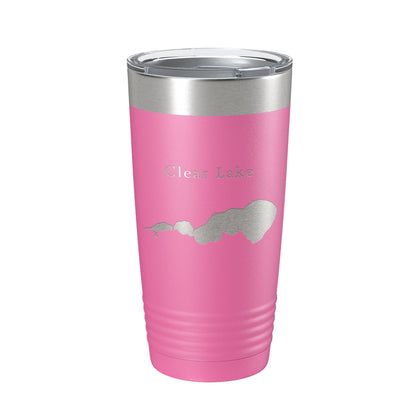 Clear Lake Map Tumbler Travel Mug Insulated Laser Engraved Coffee Cup Iowa 20 oz-11