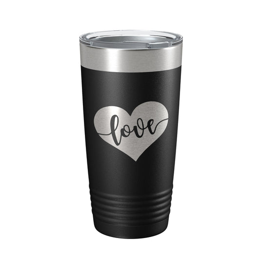 Love Tumbler Valentine's Day Heart Travel Mug Insulated Laser Engraved Coffee Cup 20 oz-0