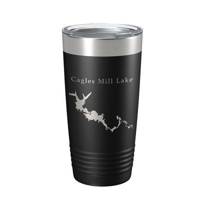 Cagles Mill Lake Map Tumbler Travel Mug Insulated Laser Engraved Coffee Cup Indiana 20 oz-5
