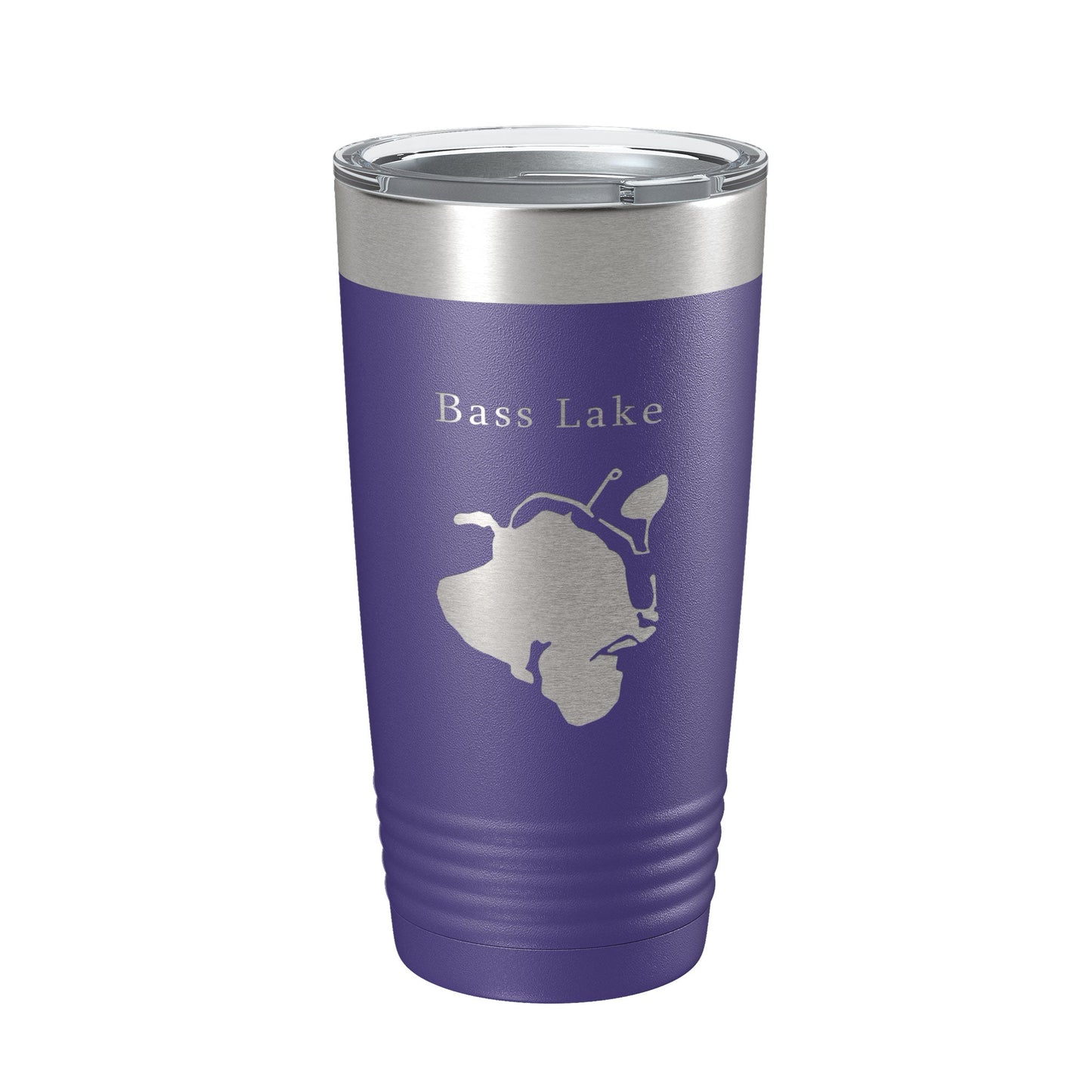 Bass Lake Map Tumbler Travel Mug Insulated Laser Engraved Coffee Cup Hamburg Township Huron River Chain of Lakes Michigan 20 oz-15