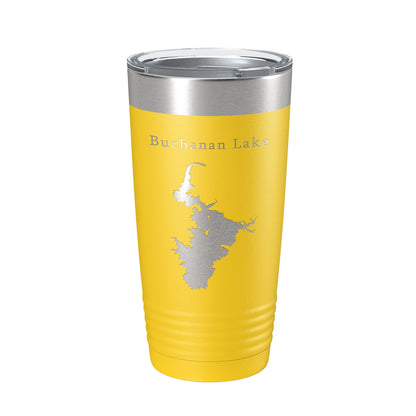 Buchanan Lake Map Tumbler Travel Mug Insulated Laser Engraved Coffee Cup Texas 20 oz-19