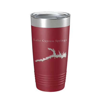 Lake Cypress Springs Map Tumbler Travel Mug Insulated Laser Engraved Coffee Cup Texas 20 oz-18