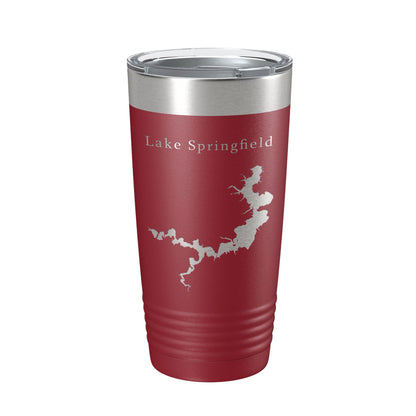 Lake Springfield Map Tumbler Travel Mug Insulated Laser Engraved Coffee Cup Illinois 20 oz-18