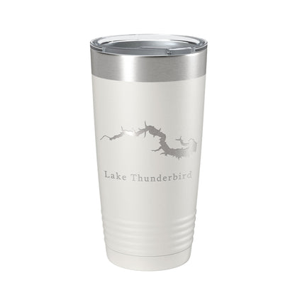 Lake Thunderbird Map Tumbler Travel Mug Insulated Laser Engraved Coffee Cup Illinois 20 oz-1
