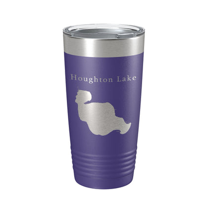 Houghton Lake Map Tumbler Travel Mug Insulated Laser Engraved Coffee Cup Michigan 20 oz-15