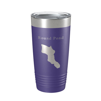 Round Pond Tumbler Lake Map Travel Mug Insulated Laser Engraved Coffee Cup Acadia Maine 20 oz-15