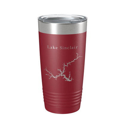 Lake Sinclair Map Tumbler Travel Mug Insulated Laser Engraved Coffee Cup Georgia 20 oz-18